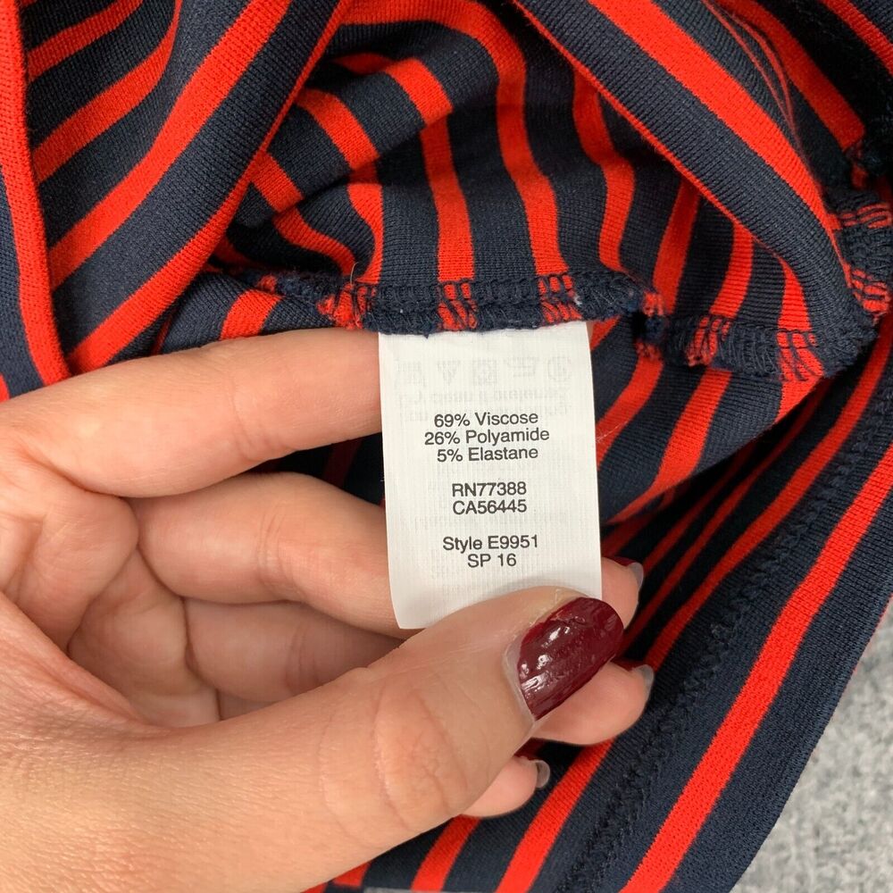 Madewell Downtown Ponte Knit City Sailor Skirt Women XS Red Navy Striped Pull On - Picture 6 of 10